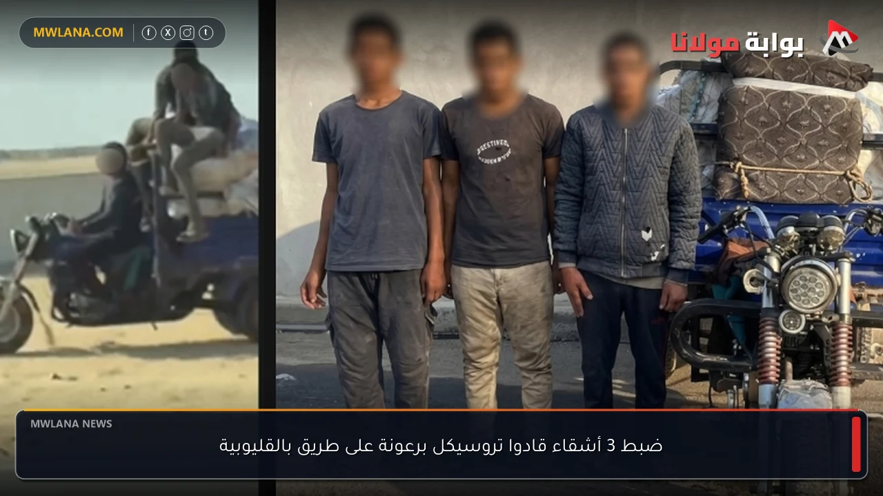ضبط 3 أشقاء قادوا تروسيكل برعونة على طريق بالقليوبية