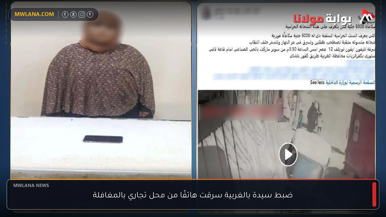 ضبط سيدة بالغربية سرقت هاتفًا من محل تجاري بالمغافلة