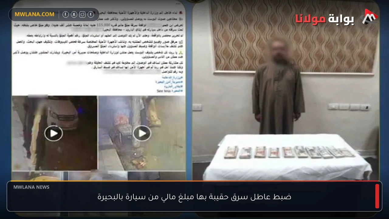 ضبط عاطل سرق حقيبة بها مبلغ مالي من سيارة بالبحيرة