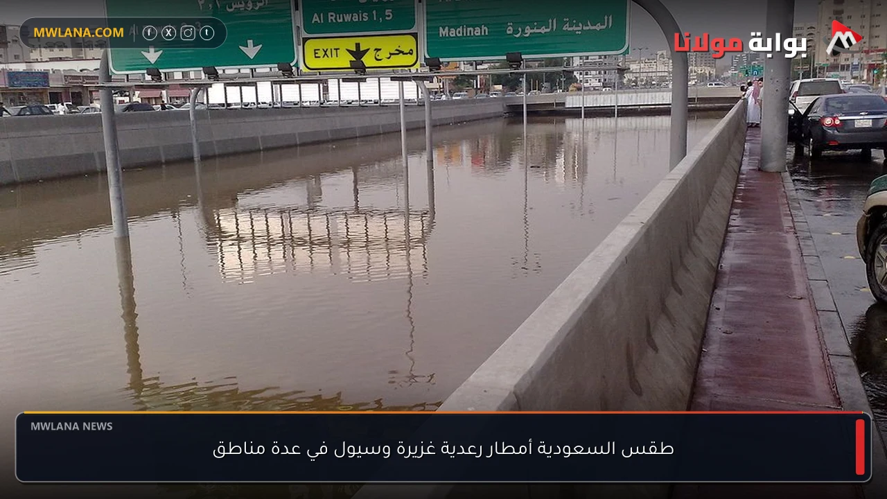 طقس السعودية أمطار رعدية غزيرة وسيول في عدة مناطق