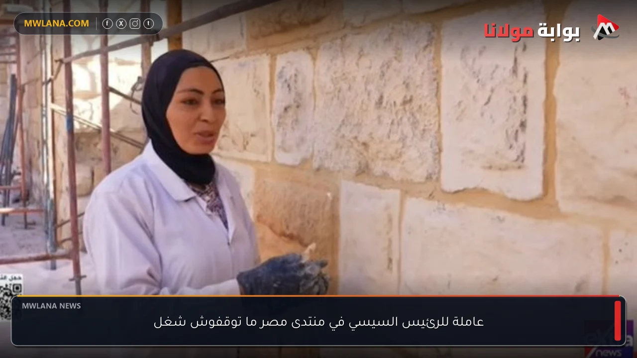 عاملة للرئيس السيسي في منتدى مصر ما توقفوش شغل