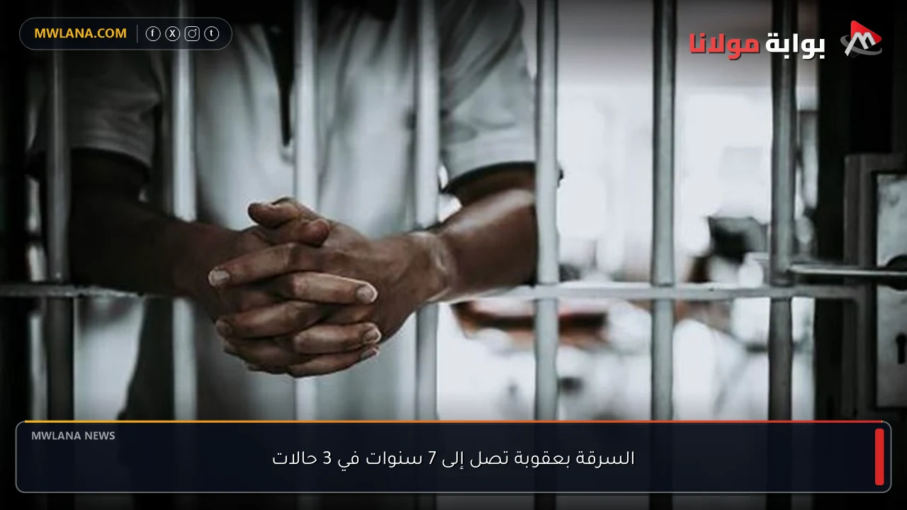 السرقة بعقوبة تصل إلى 7 سنوات في 3 حالات