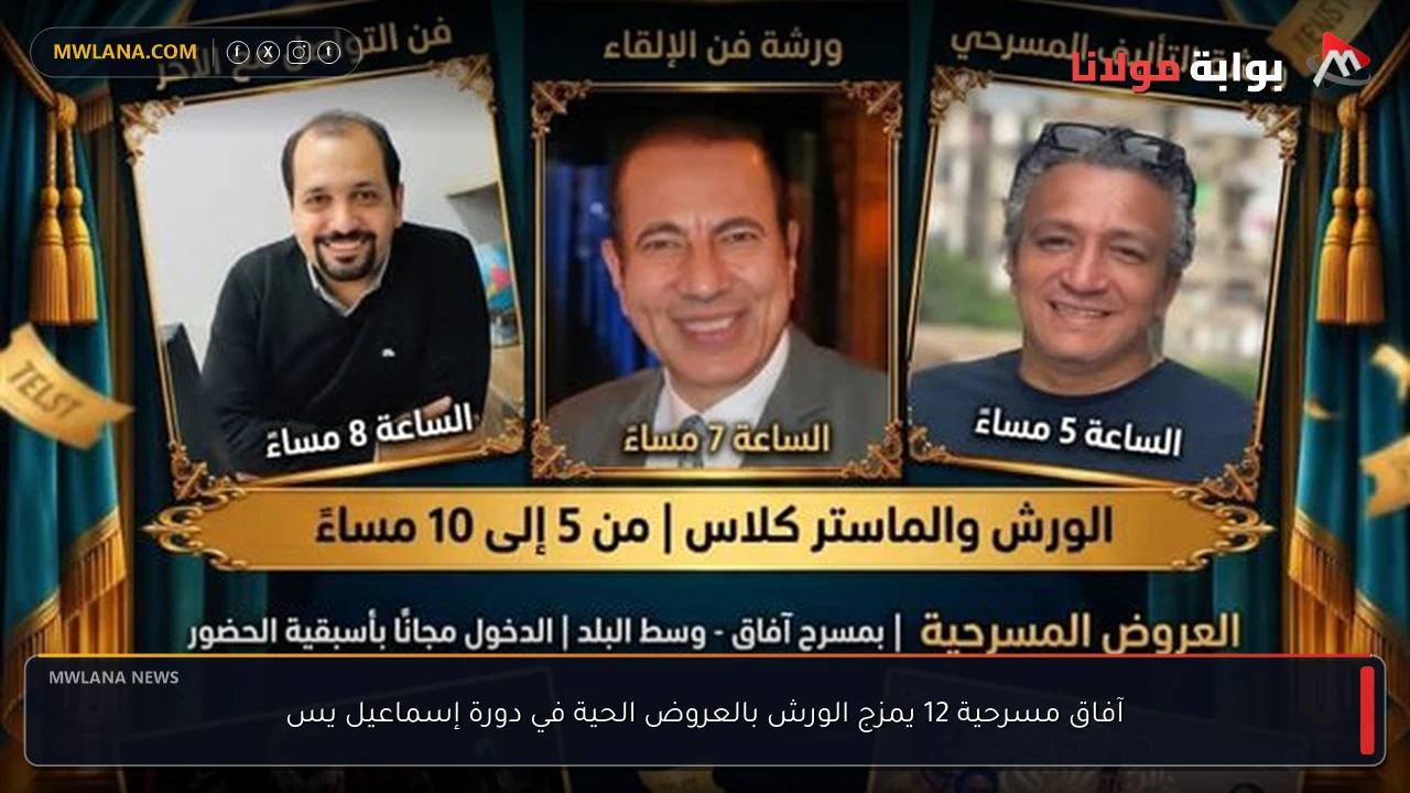 آفاق مسرحية 12 يمزج الورش بالعروض الحية في دورة إسماعيل يس