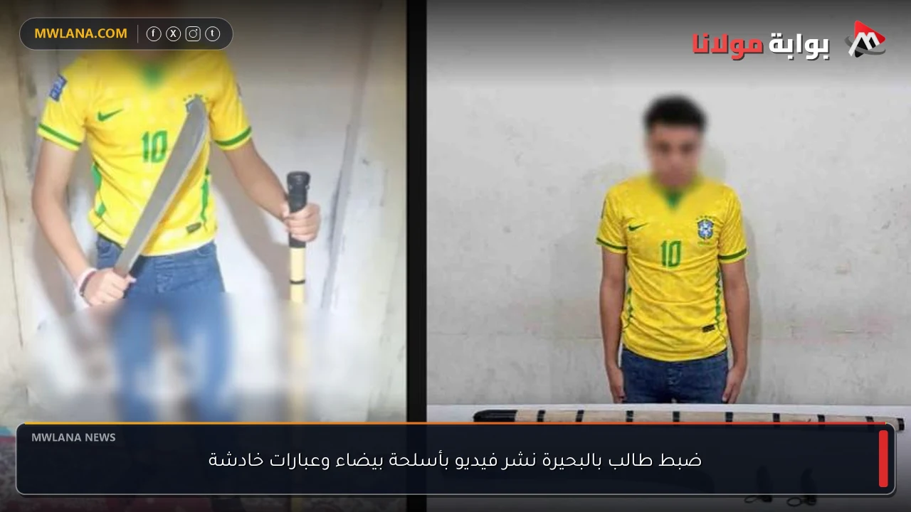 ضبط طالب بالبحيرة نشر فيديو بأسلحة بيضاء وعبارات خادشة