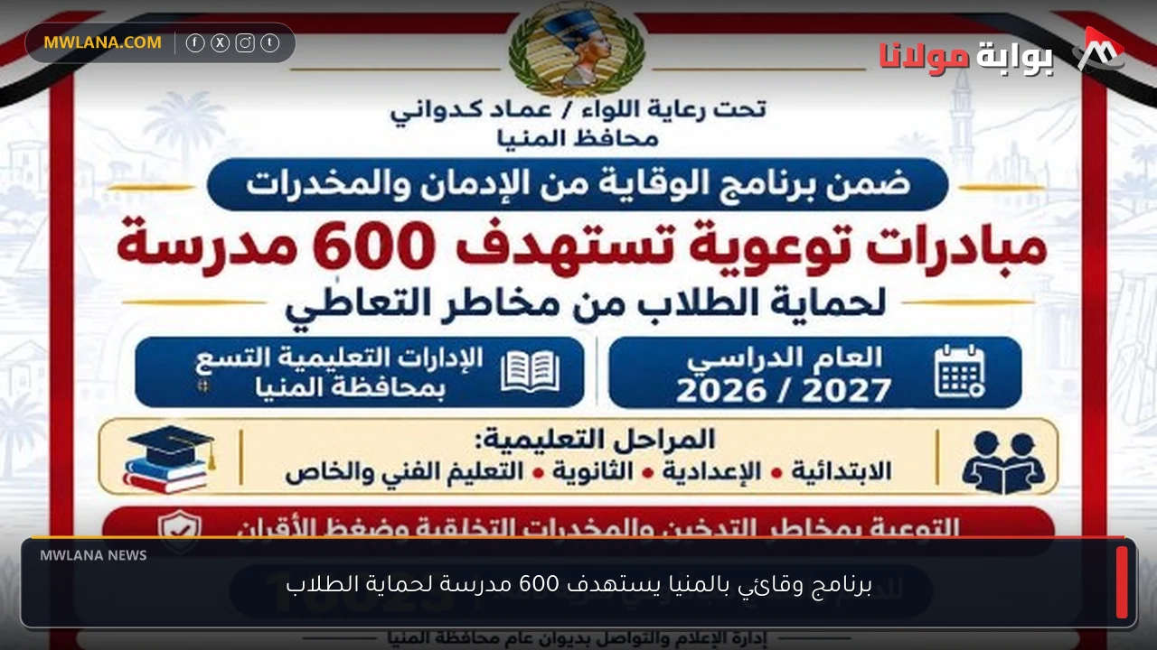 برنامج وقائي بالمنيا يستهدف 600 مدرسة لحماية الطلاب