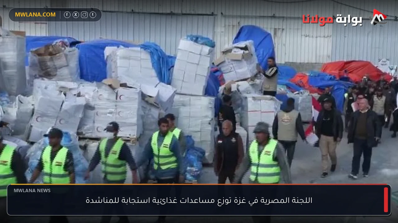 اللجنة المصرية في غزة توزع مساعدات غذائية استجابة للمناشدة