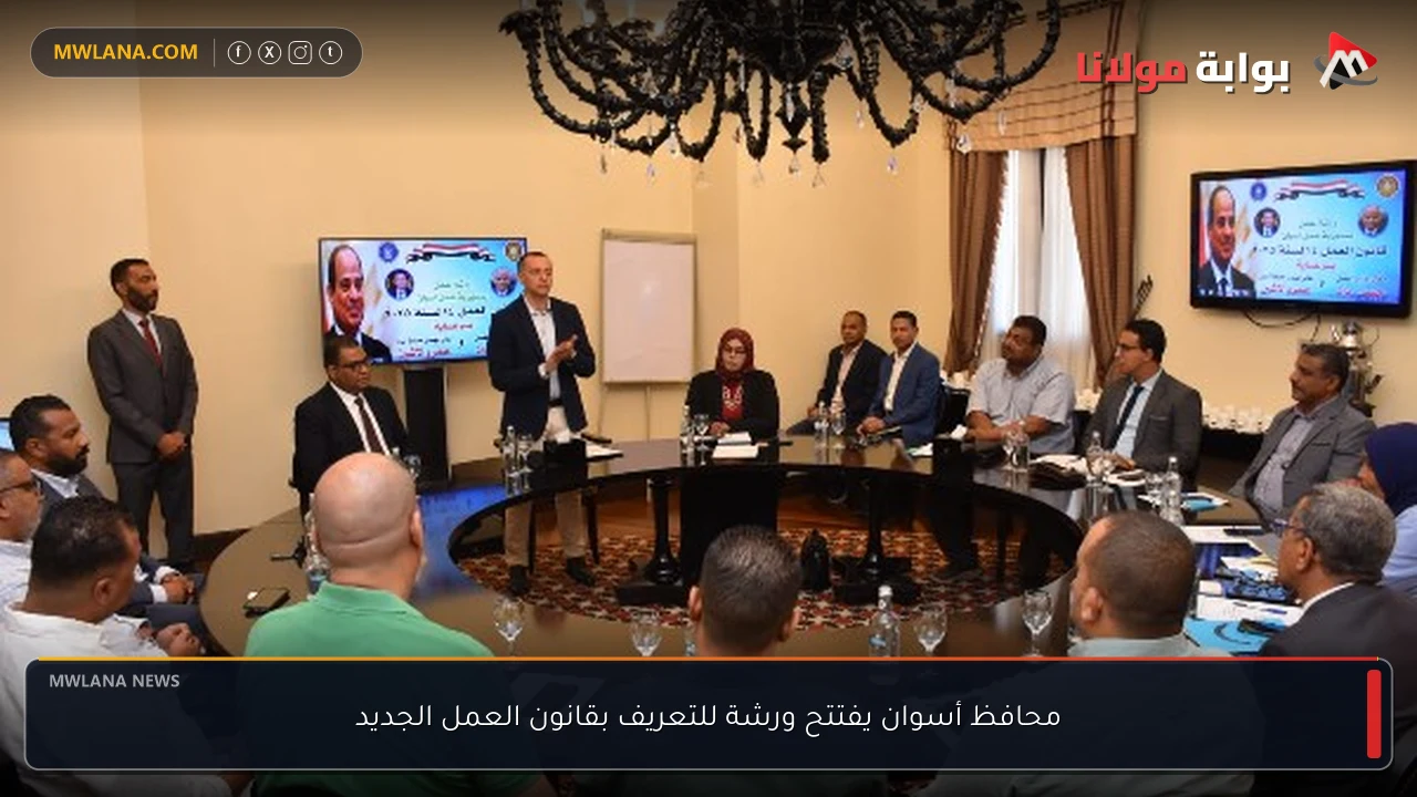 محافظ أسوان يفتتح ورشة للتعريف بقانون العمل الجديد