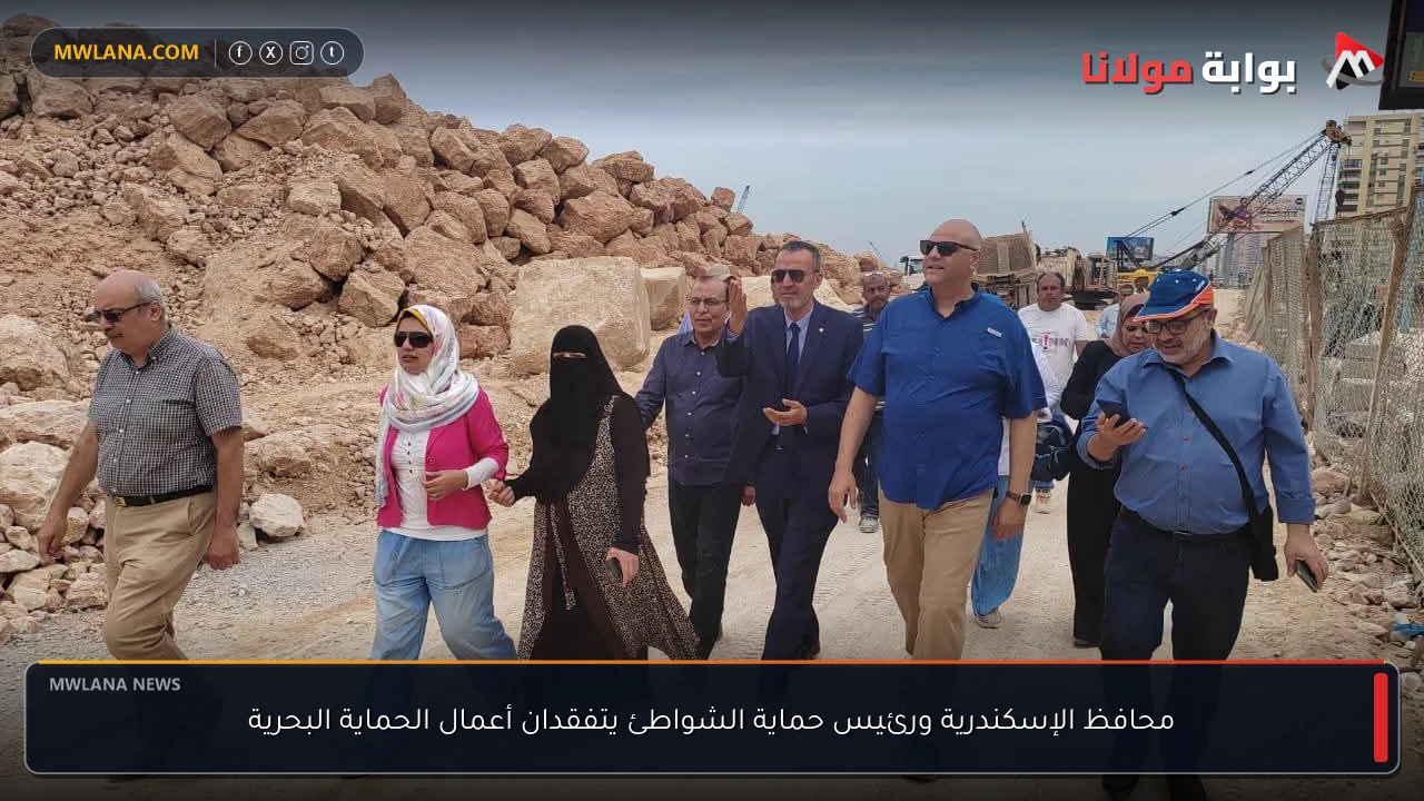 محافظ الإسكندرية ورئيس حماية الشواطئ يتفقدان أعمال الحماية البحرية