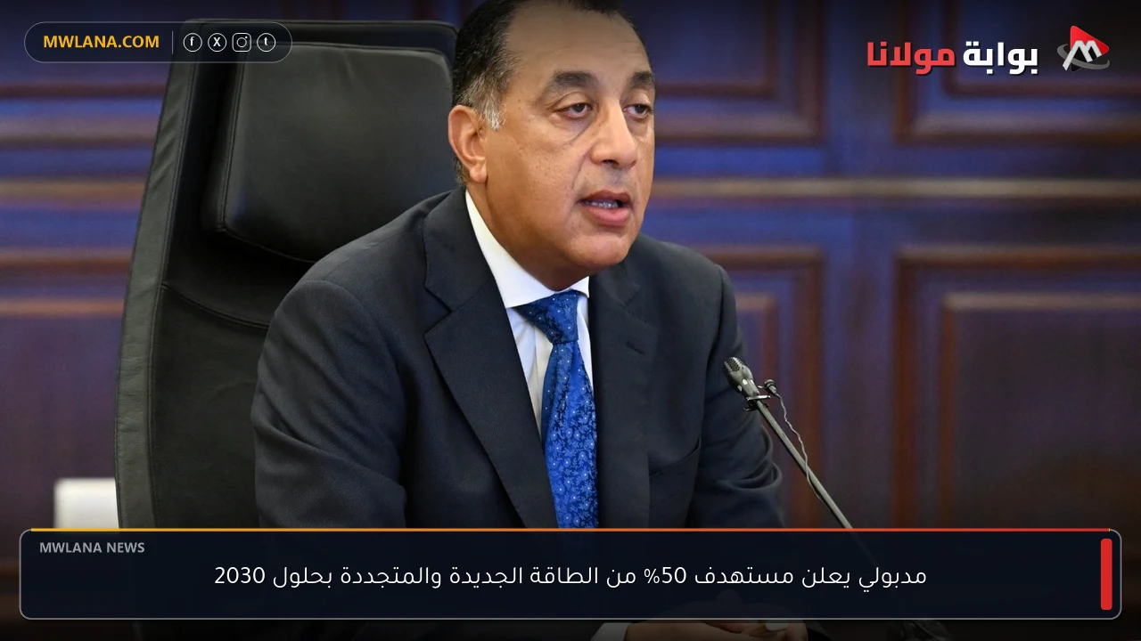 مدبولي يعلن مستهدف 50% من الطاقة الجديدة والمتجددة بحلول 2030
