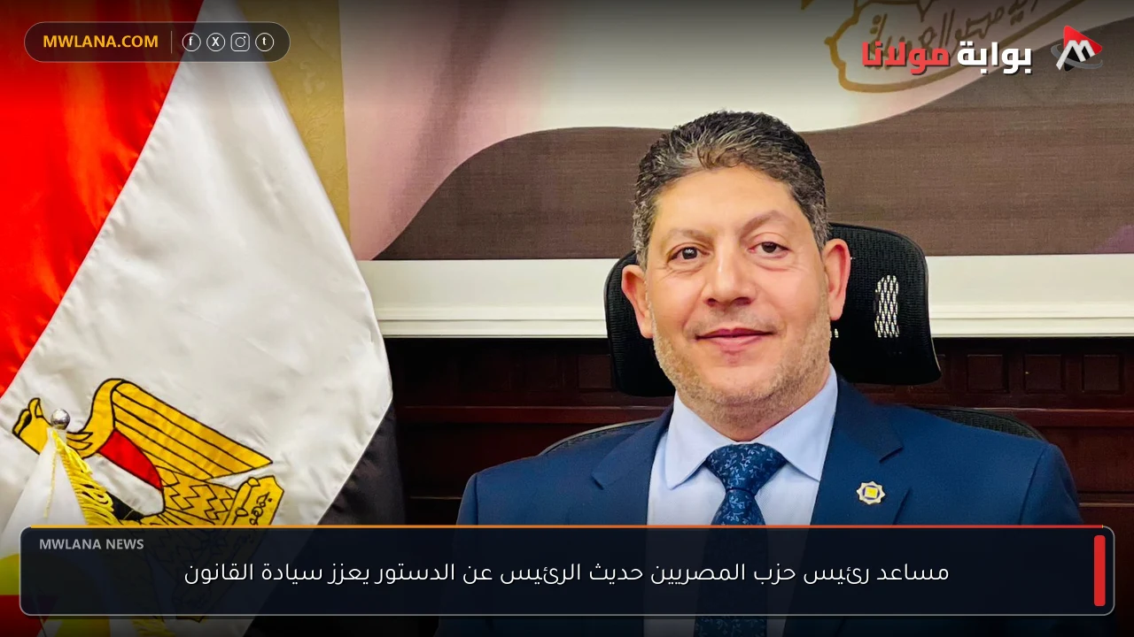 مساعد رئيس حزب المصريين حديث الرئيس عن الدستور يعزز سيادة القانون