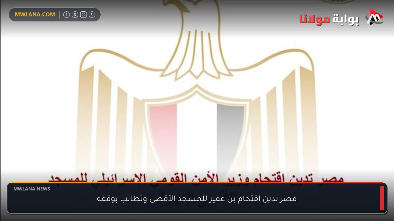 مصر تدين اقتحام بن غفير للمسجد الأقصى وتطالب بوقفه
