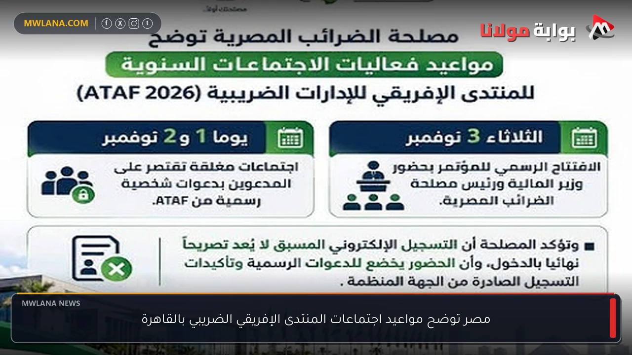 مصر توضح مواعيد اجتماعات المنتدى الإفريقي الضريبي بالقاهرة
