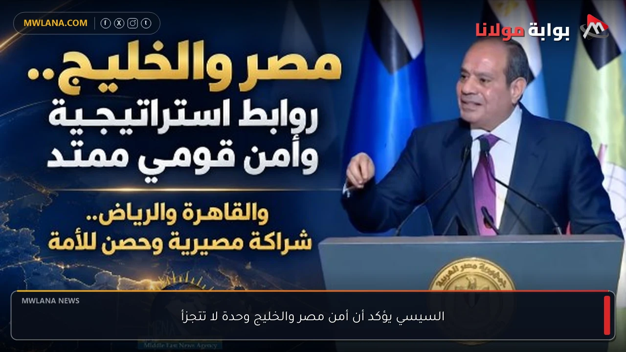 السيسي يؤكد أن أمن مصر والخليج وحدة لا تتجزأ