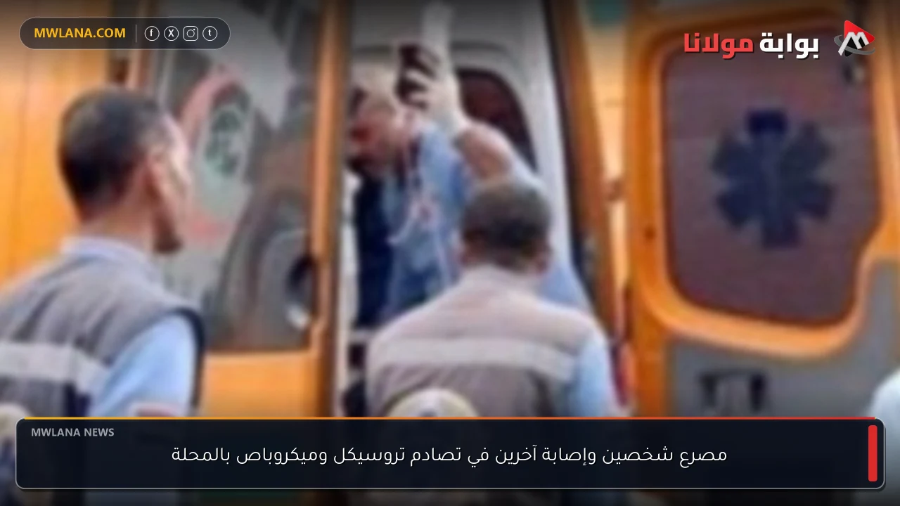 مصرع شخصين وإصابة آخرين في تصادم تروسيكل وميكروباص بالمحلة