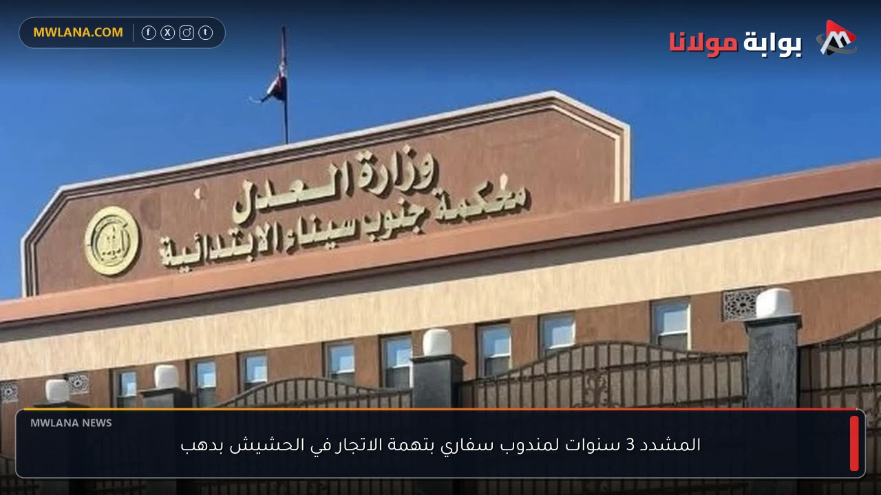 المشدد 3 سنوات لمندوب سفاري بتهمة الاتجار في الحشيش بدهب