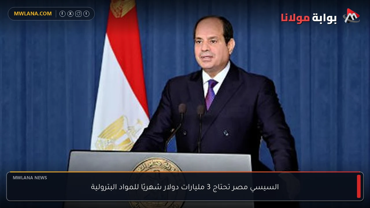 السيسي مصر تحتاج 3 مليارات دولار شهريًا للمواد البترولية