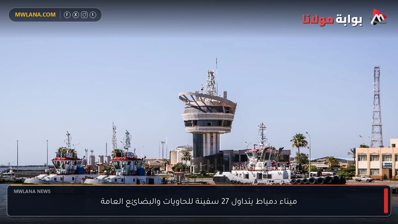 ميناء دمياط يتداول 27 سفينة للحاويات والبضائع العامة