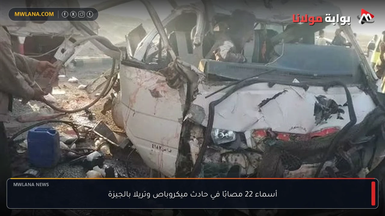 أسماء 22 مصابًا في حادث ميكروباص وتريلا بالجيزة