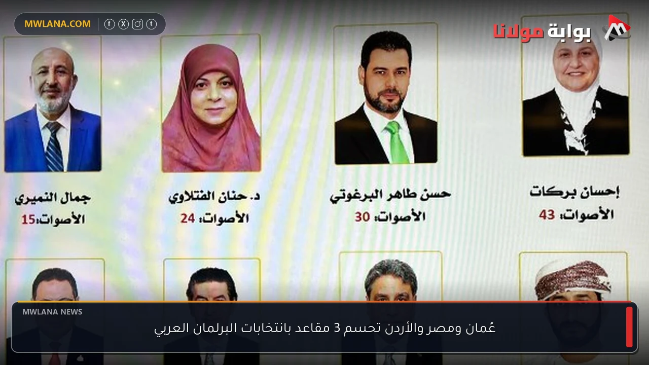 عُمان ومصر والأردن تحسم 3 مقاعد بانتخابات البرلمان العربي