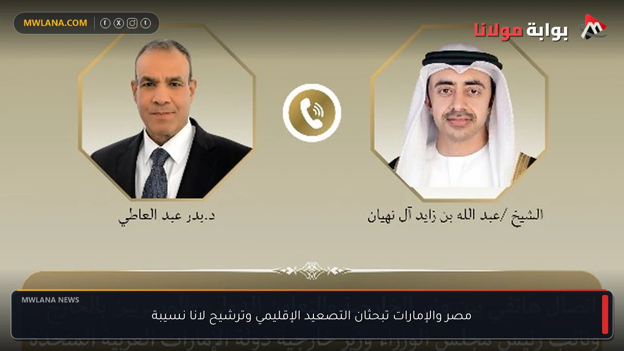 مصر والإمارات تبحثان التصعيد الإقليمي وترشيح لانا نسيبة