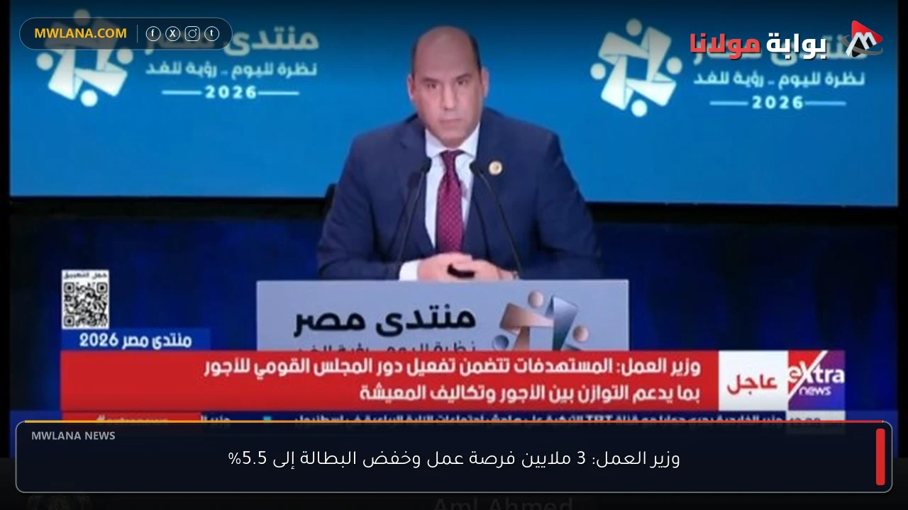 وزير العمل: 3 ملايين فرصة عمل وخفض البطالة إلى 5.5%