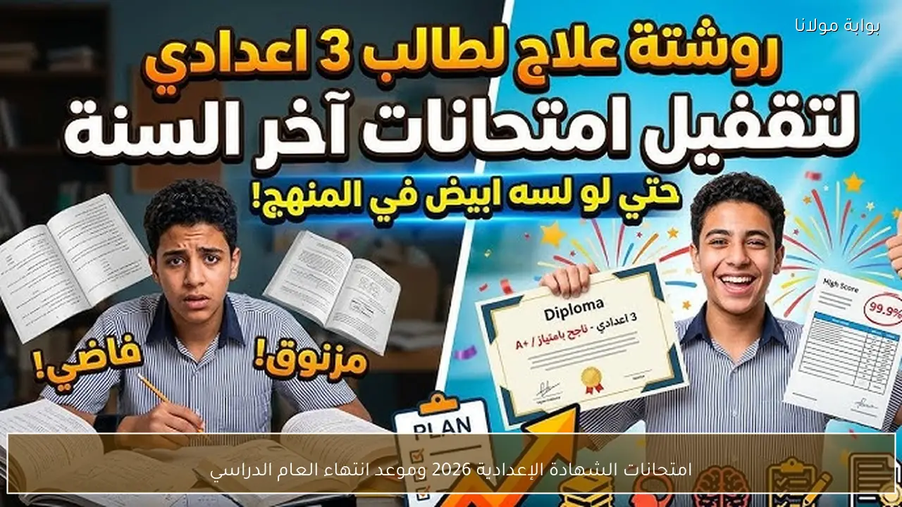 امتحانات الشهادة الإعدادية 2026 وموعد انتهاء العام الدراسي