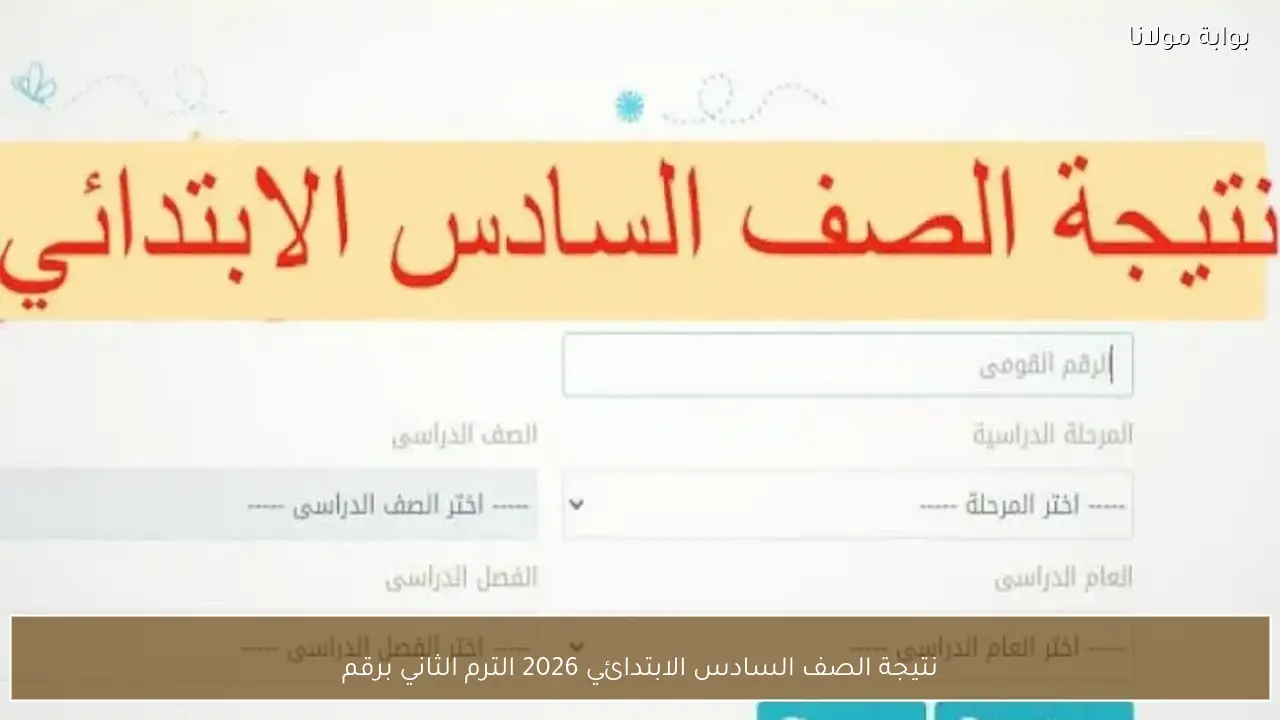 نتيجة الصف السادس الابتدائي 2026 الترم الثاني برقم الجلوس