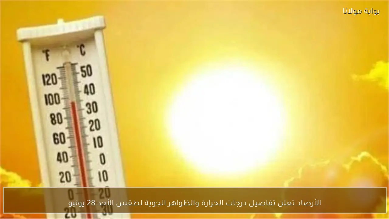 الأرصاد تعلن تفاصيل درجات الحرارة والظواهر الجوية لطقس الأحد 28 يونيو