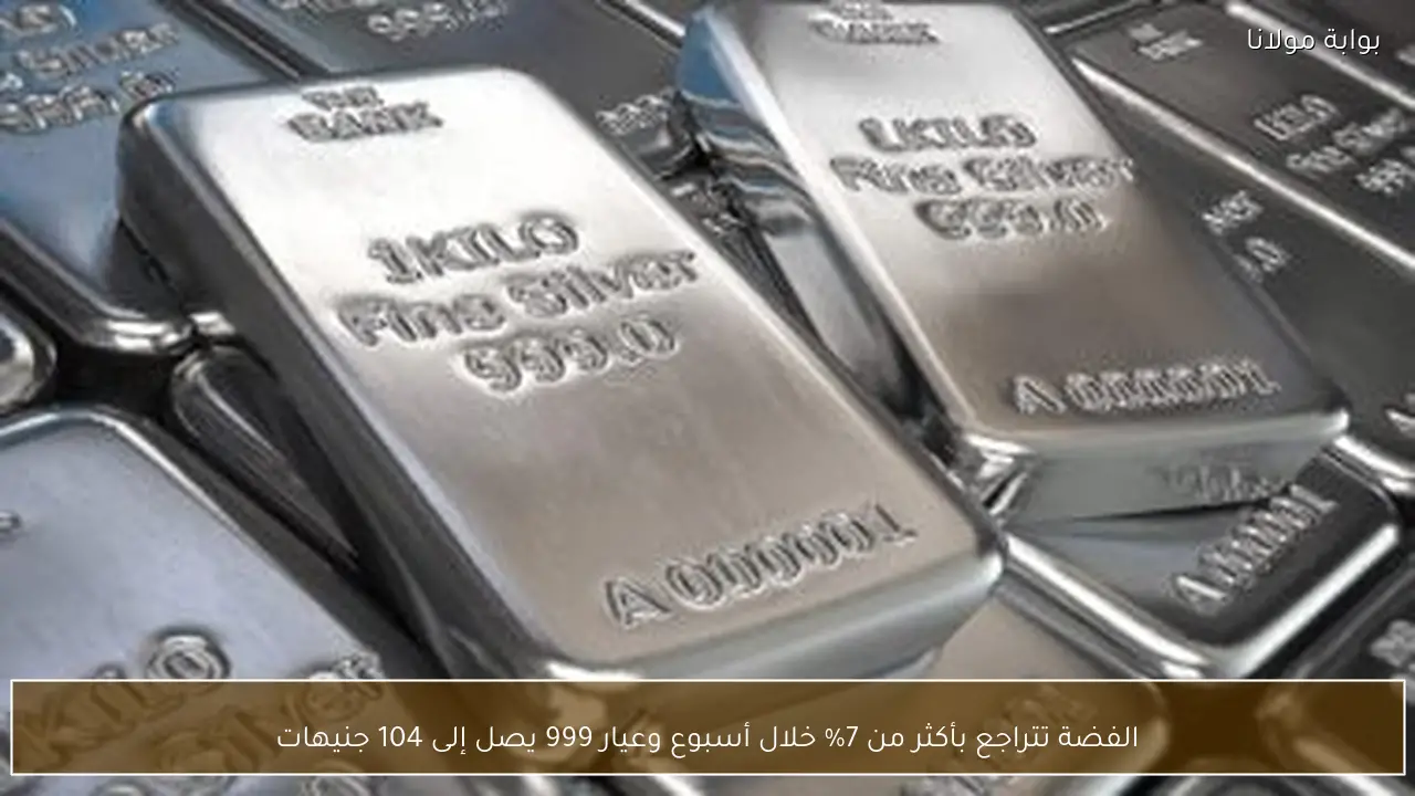 الفضة تتراجع بأكثر من 7% خلال أسبوع وعيار 999 يصل إلى 104 جنيهات