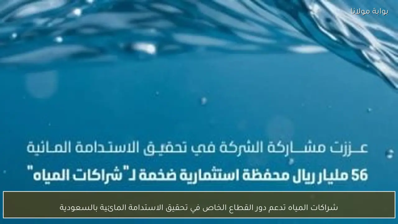 شراكات المياه تدعم دور القطاع الخاص في تحقيق الاستدامة المائية بالسعودية