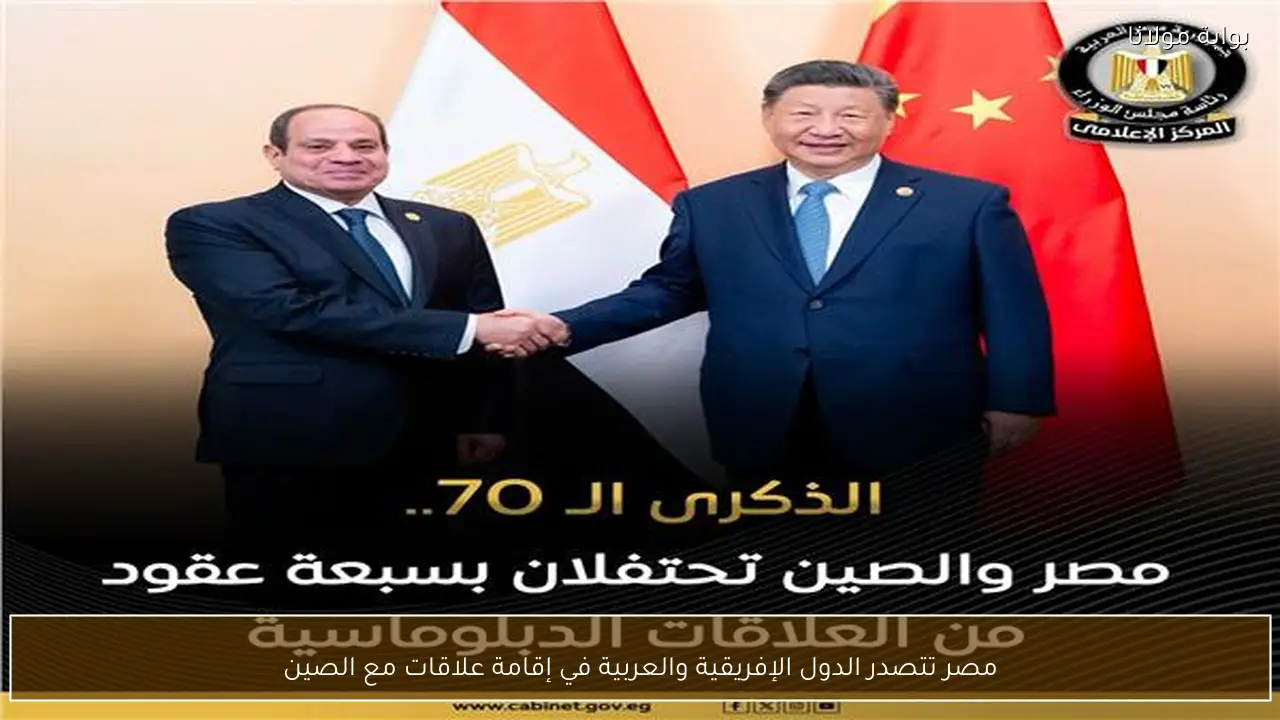 مصر تتصدر الدول الإفريقية والعربية في إقامة علاقات مع الصين