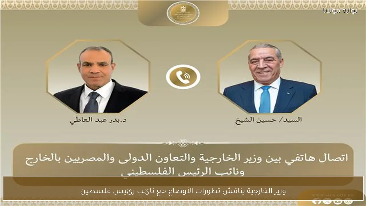 وزير الخارجية يناقش تطورات الأوضاع مع نائب رئيس فلسطين