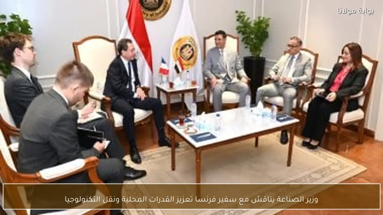 وزير الصناعة يناقش مع سفير فرنسا تعزيز القدرات المحلية ونقل التكنولوجيا