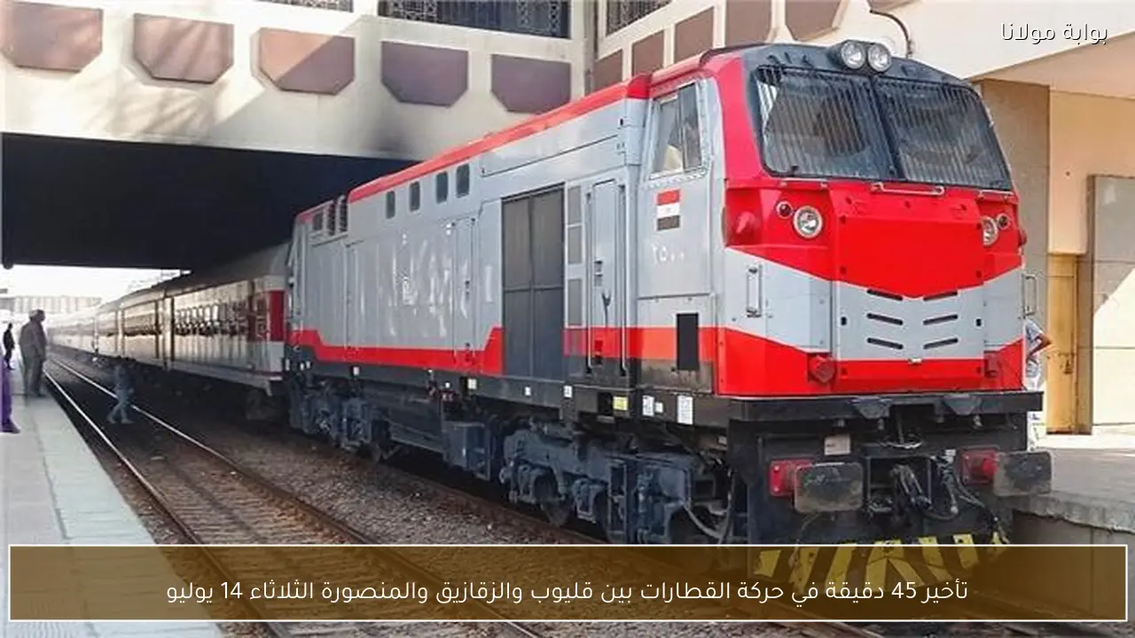 تأخير 45 دقيقة في حركة القطارات بين قليوب والزقازيق والمنصورة الثلاثاء 14 يوليو