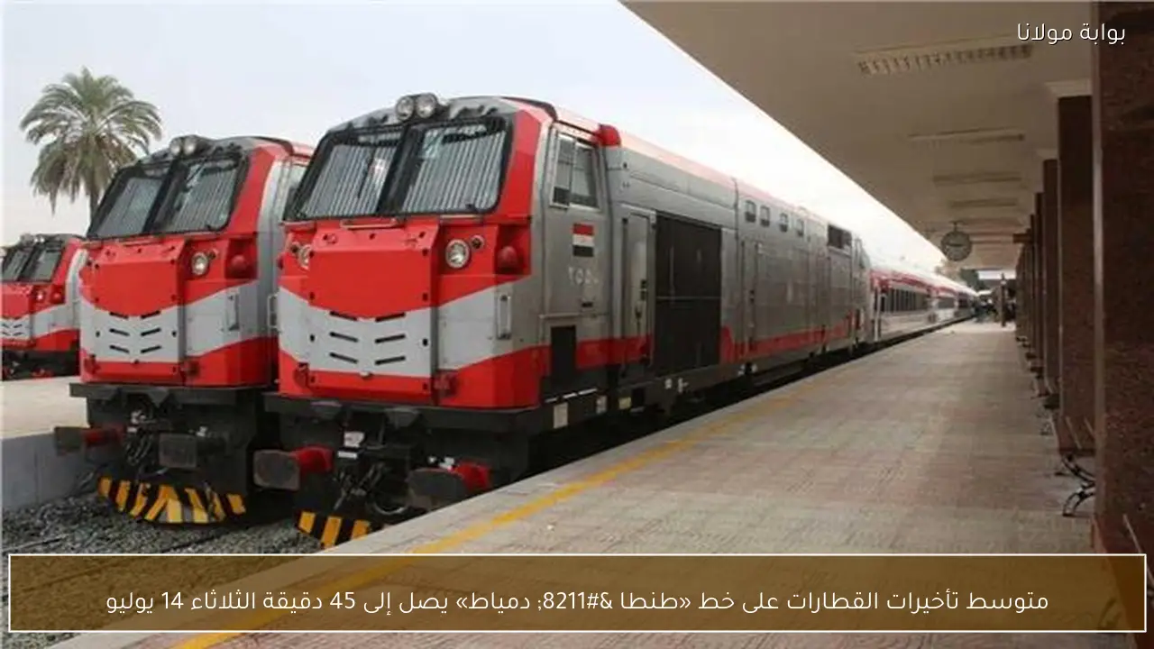 متوسط تأخيرات القطارات على خط «طنطا – دمياط» يصل إلى 45 دقيقة الثلاثاء 14 يوليو