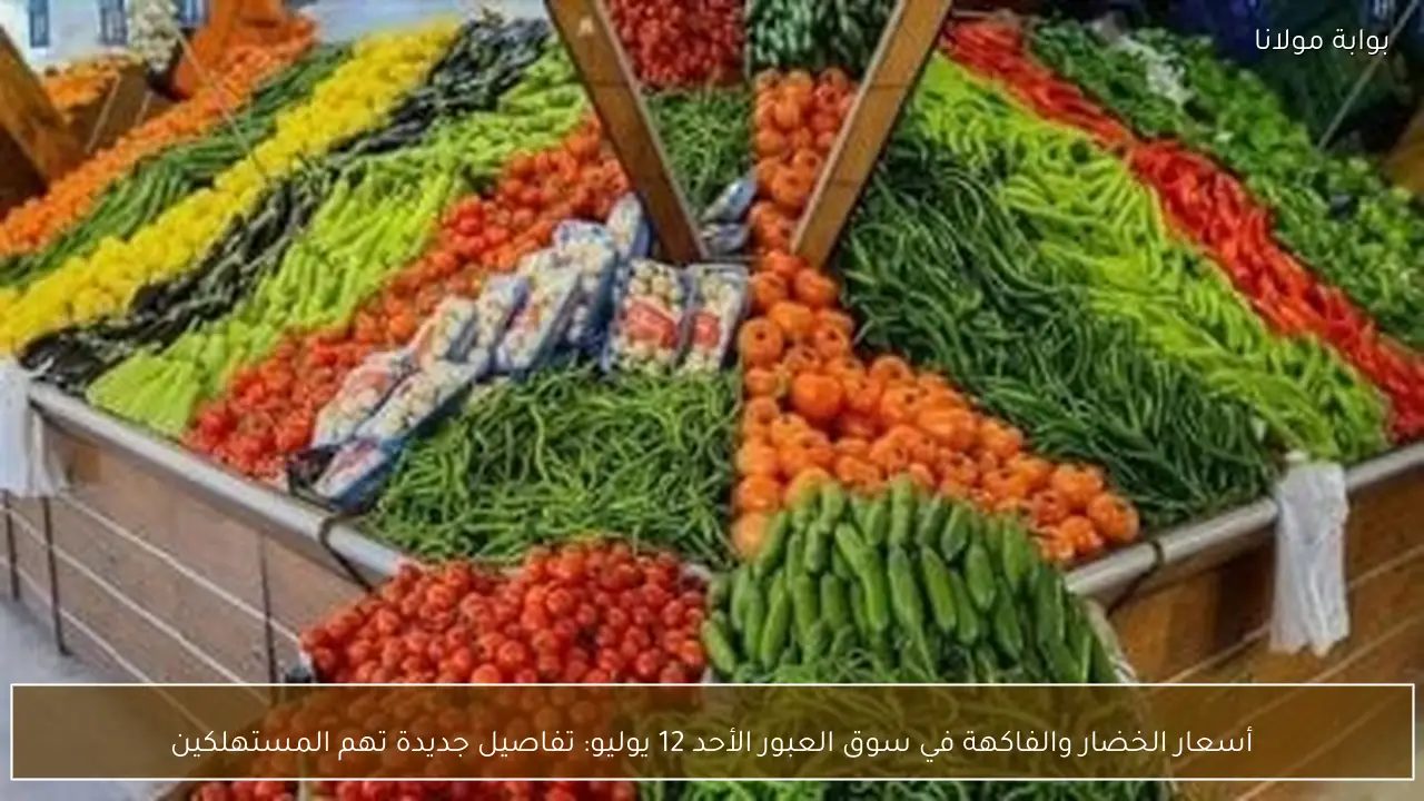 أسعار الخضار والفاكهة في سوق العبور الأحد 12 يوليو: تفاصيل جديدة تهم المستهلكين