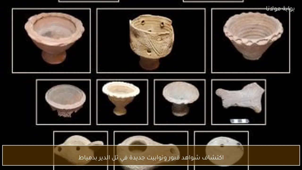 اكتشاف شواهد قبور وتوابيت جديدة في تل الدير بدمياط