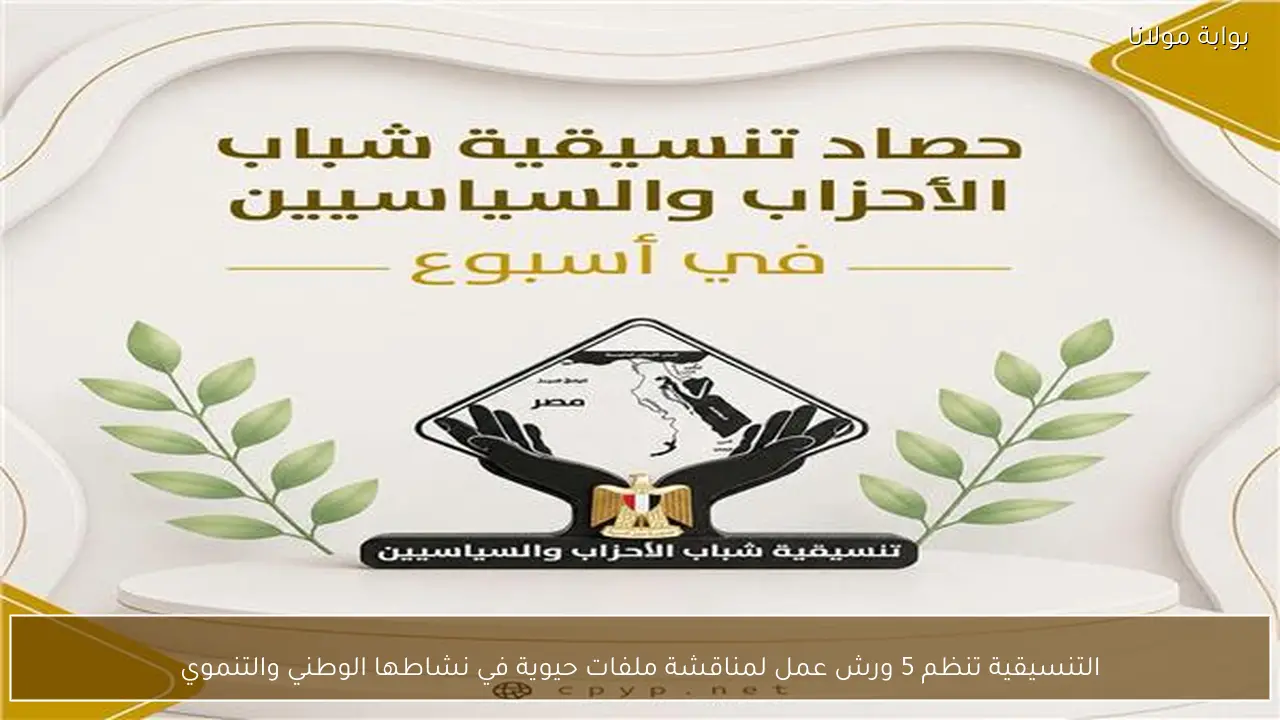 التنسيقية تنظم 5 ورش عمل لمناقشة ملفات حيوية في نشاطها الوطني والتنموي