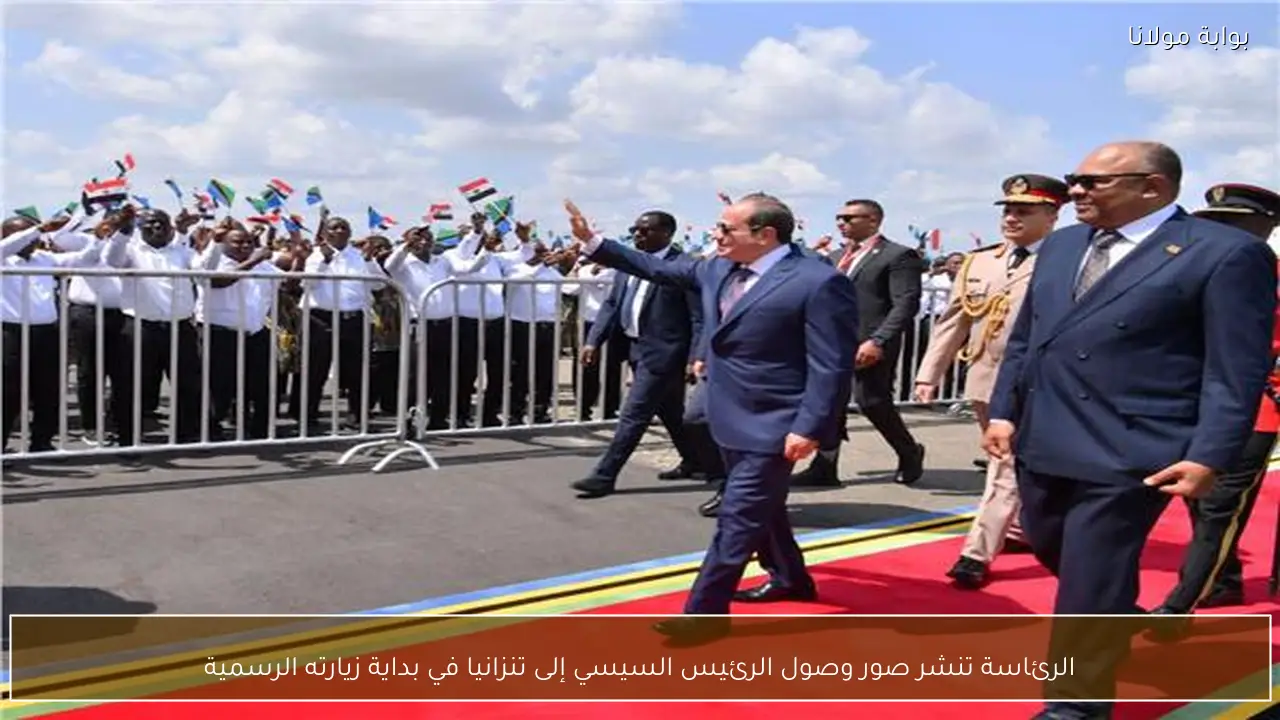 الرئاسة تنشر صور وصول الرئيس السيسي إلى تنزانيا في بداية زيارته الرسمية