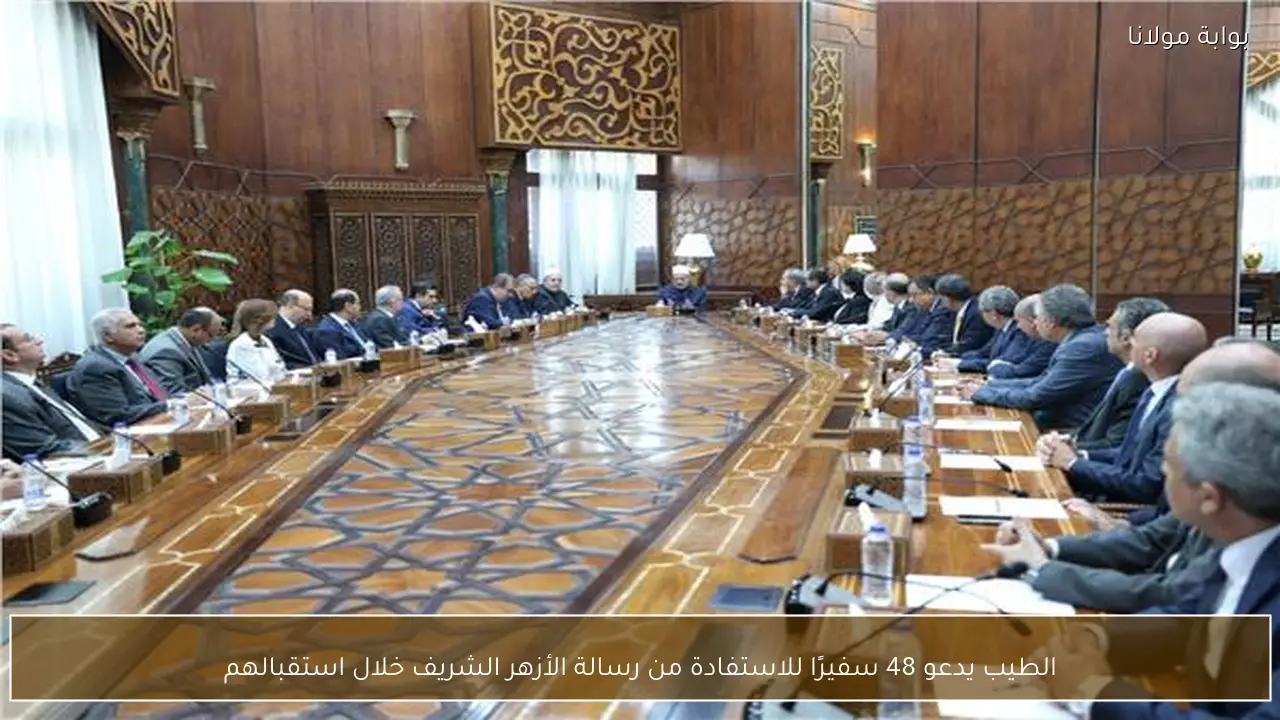 الطيب يدعو 48 سفيرًا للاستفادة من رسالة الأزهر الشريف خلال استقبالهم