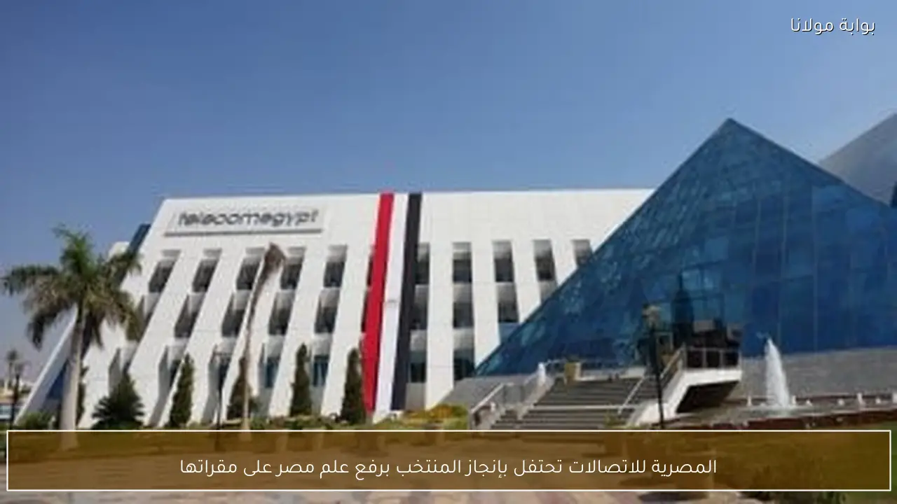 المصرية للاتصالات تحتفل بإنجاز المنتخب برفع علم مصر على مقراتها