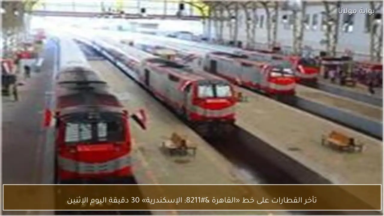 تأخر القطارات على خط «القاهرة – الإسكندرية» 30 دقيقة اليوم الإثنين