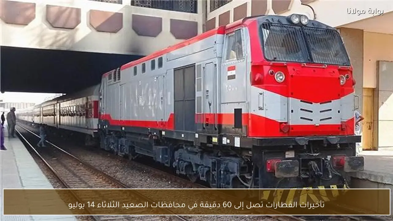 تأخيرات القطارات تصل إلى 60 دقيقة في محافظات الصعيد الثلاثاء 14 يوليو