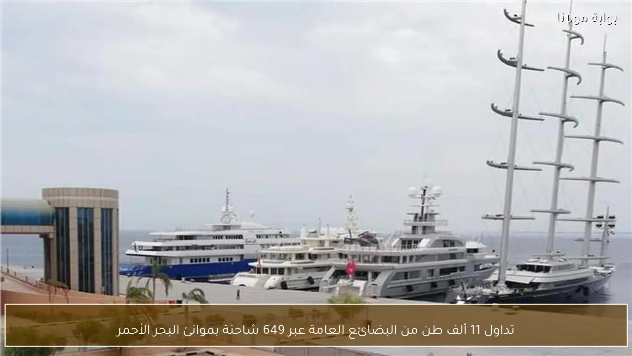 تداول 11 ألف طن من البضائع العامة عبر 649 شاحنة بموانئ البحر الأحمر