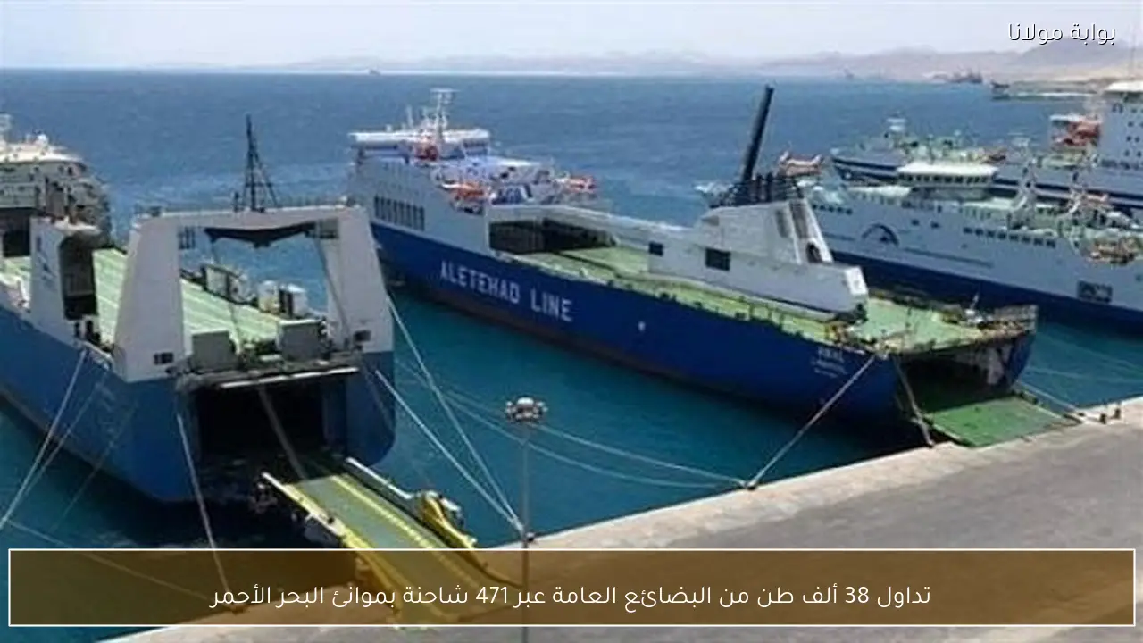 تداول 38 ألف طن من البضائع العامة عبر 471 شاحنة بموانئ البحر الأحمر