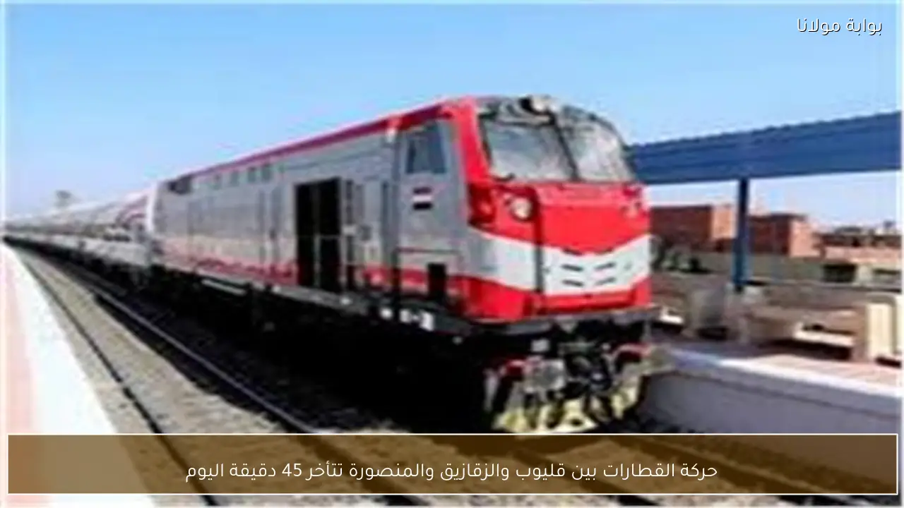 حركة القطارات بين قليوب والزقازيق والمنصورة تتأخر 45 دقيقة اليوم