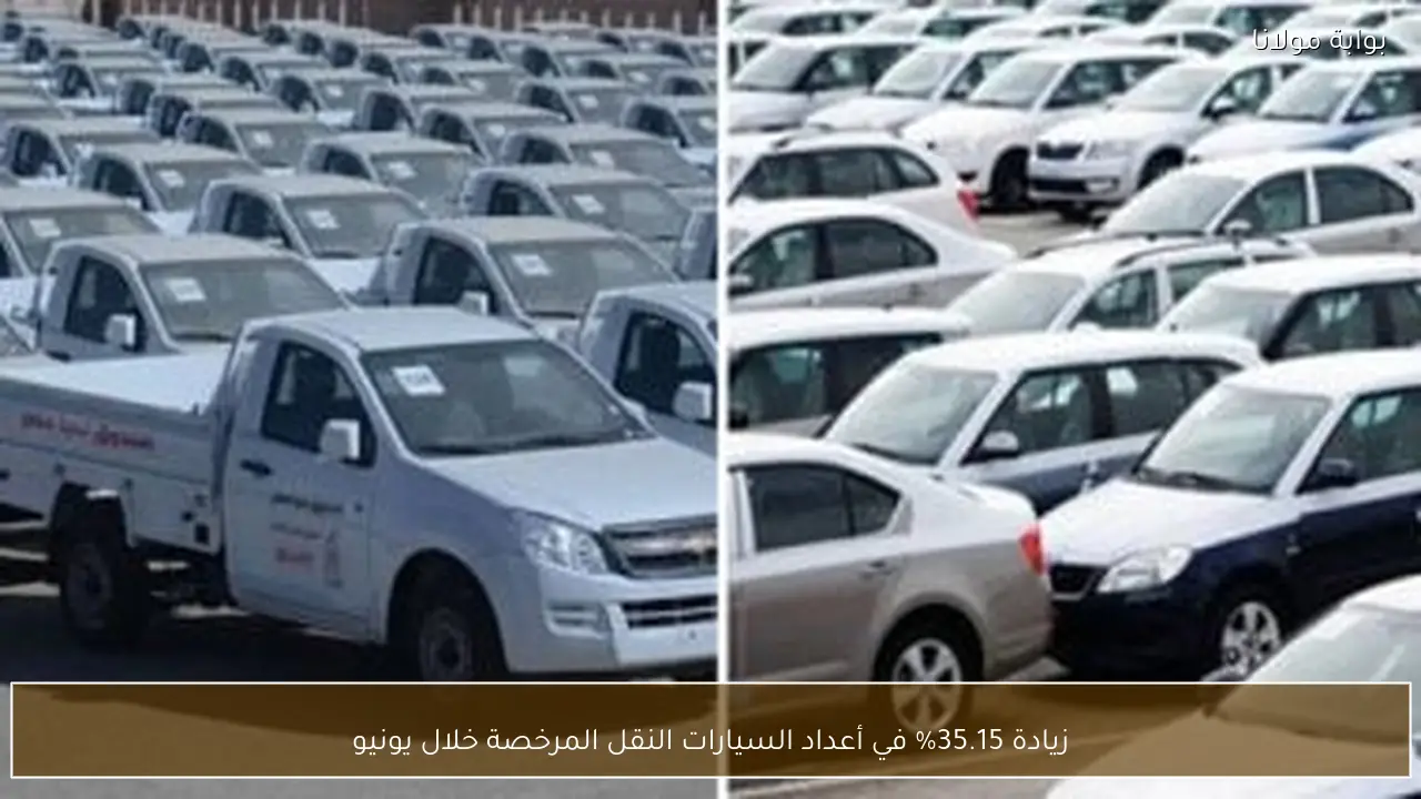 زيادة 35.15% في أعداد السيارات النقل المرخصة خلال يونيو
