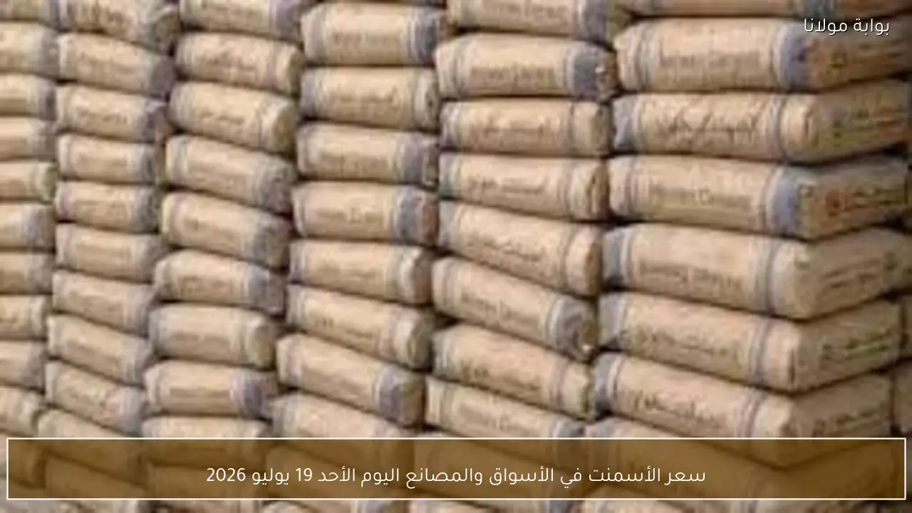 سعر الأسمنت في الأسواق والمصانع اليوم الأحد 19 يوليو 2026