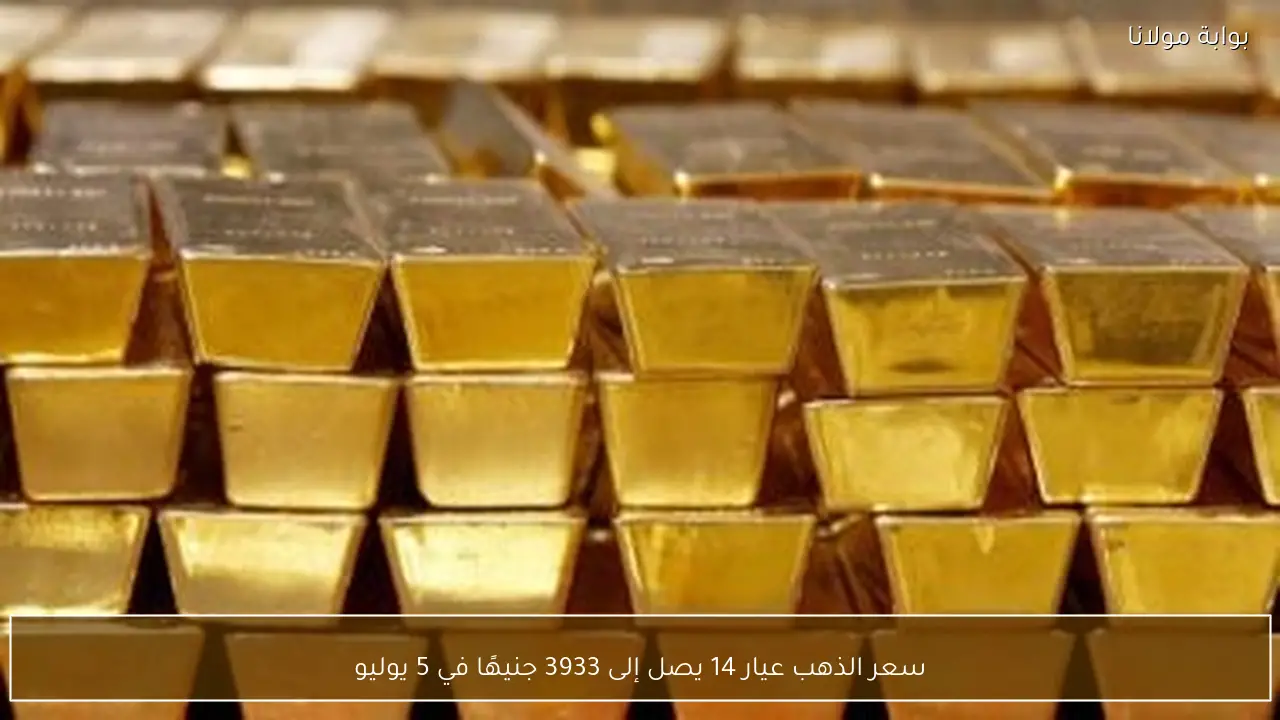 سعر الذهب عيار 14 يصل إلى 3933 جنيهًا في 5 يوليو