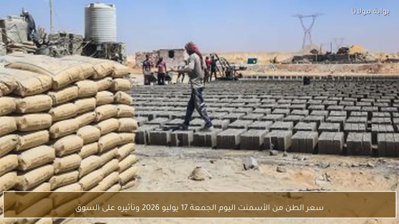 سعر الطن من الأسمنت اليوم الجمعة 17 يوليو 2026 وتأثيره على السوق